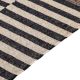 Handmade Black Synthetic Fibre Striped Carpet For Home